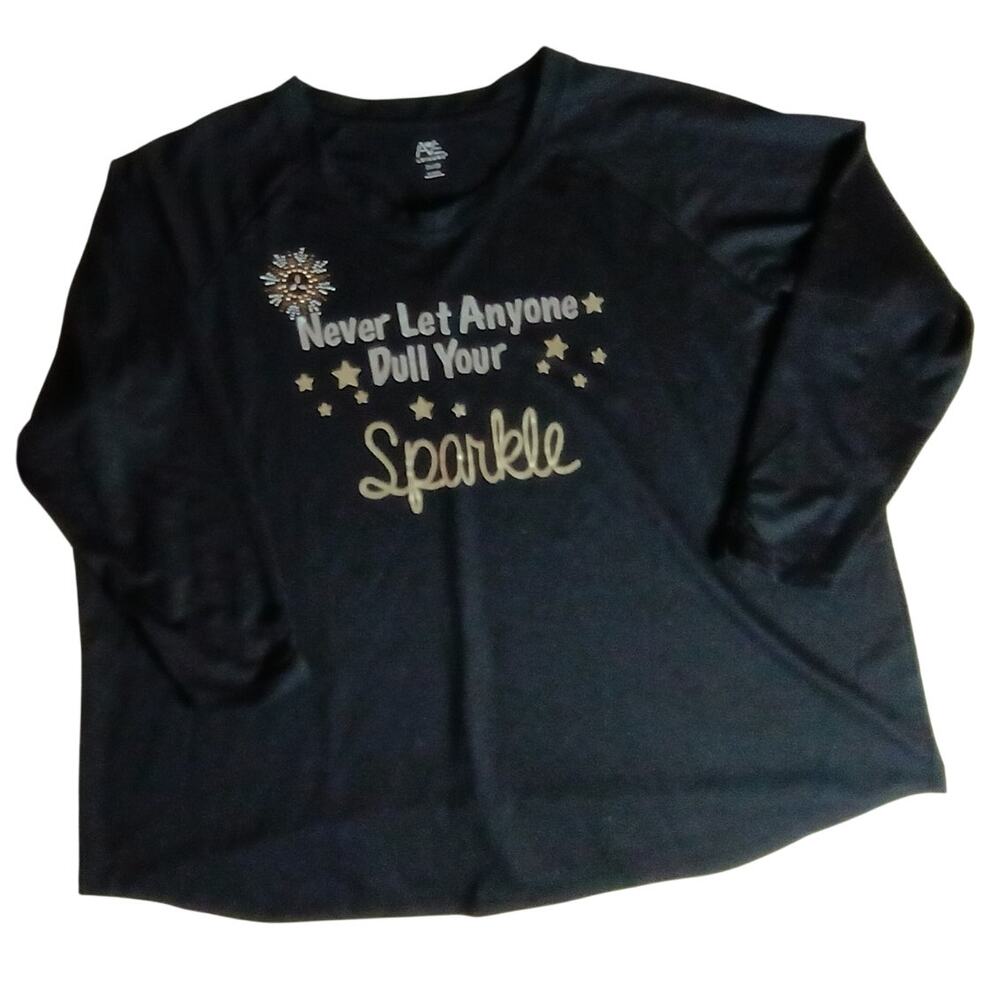 Avenue Leisure AE Leisure Women 26/28 4x Black Graphic Sparkle Sweatshirt
